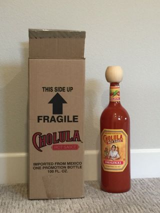 Rare 20” Cholula Hot Sauce Promotional Display Bottle.  Great Man Cave Item