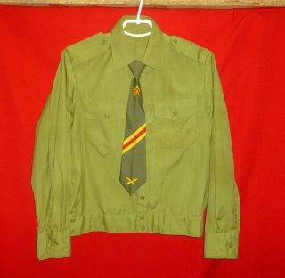 Russian Soviet Army Soldier Uniform Shirt,  Custom Decorated Tie Ussr Sz Xxs