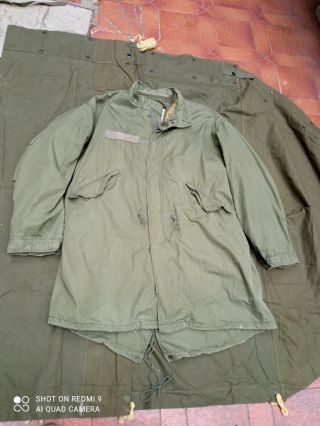 Us Army Ecw Fishtail Parka And Hood M1965 M65 Large
