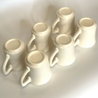 Set of 6 Vintage Taylor Smith & Taylor Chateau Buffet Coffee Mugs Cream 3 Color 3