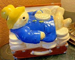 Vtg 1987 Paddington Bear Cookie Jar By Toscany Mbc