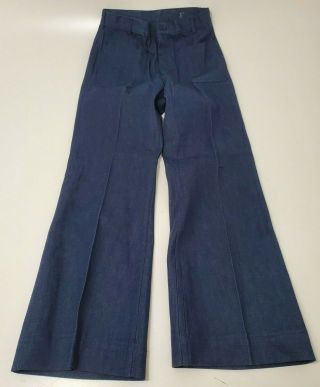 Vintage Unworn 1981 Us Navy Denim Trousers Utility Bell Bottom Pants 32r