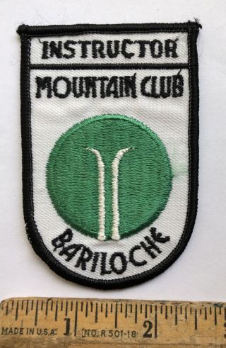 Vintage Bariloche Mountain Club Instructor Snow Skiing Resort Patch Argentina