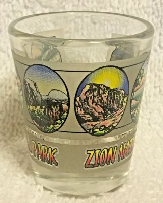 Zion National Park Utah UT Souvenir Shot Glass Scenic Pictures Landscapes 2