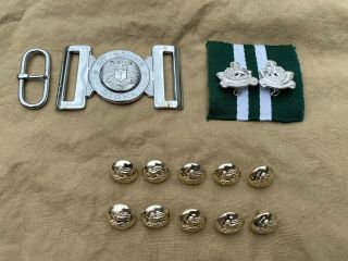 Rhodesian Light Infantry Rli Army Collars Belt Buckle & Buttons Set Udi