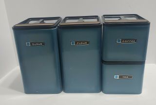 Masterware Vintage Canister Set Of 4 - Blue
