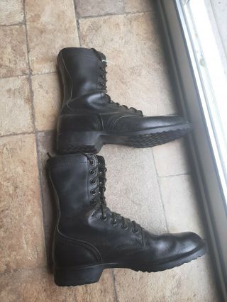 Post Vietnam War US 1978 Size 8 1/2 R Army black combat boots Ro - search soles 2