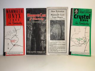 4 Vintage Kentucky Cave Brochures Mammoth Onyx,  2 Mammoth,  Floyd Collins Crystal