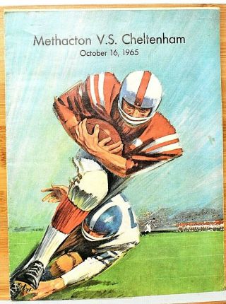 Rare October 1965 Football Program Methacton V Cheltenham Pennsylvania Coca Cola