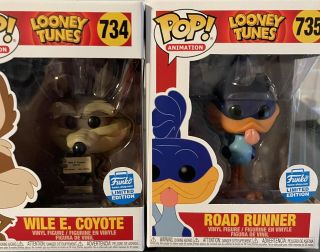 Funko Pop - Road Runner And Wile E.  Coyote 734 And 735 Looney Tunes