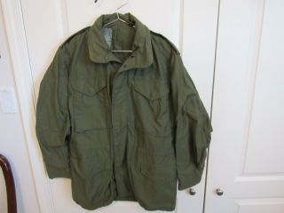 Us Military Post Vietnam Od M - 65 Field Jacket & Matching Liner Small Regular