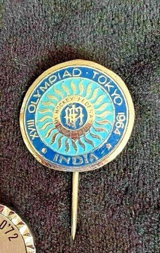 1964 India Tokyo Noc Olympic Badge Pin