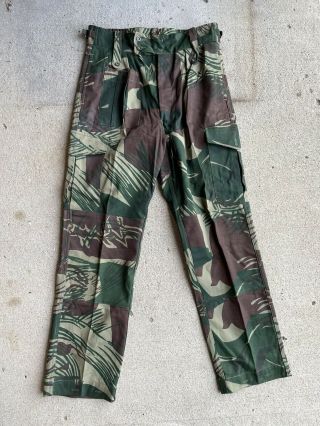 Rhodesian Army Brush Stroke Camo Cargo Pocket Pants Nos 1975