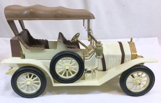 JIM BEAM CAR DECANTERS 1909 THOMAS FLYER FLYABOUT EMPTY RARE WHITE COLOR 2