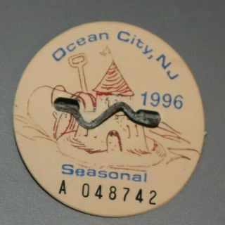 1996 Ocean City Nj Seasonal Beach Tag Usa