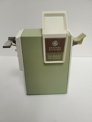 Vintage General Electric Can Opener Ice Crusher Olive Green Rare