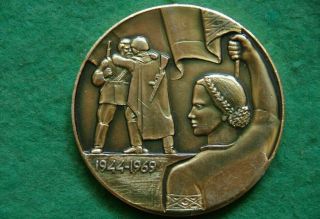 Vintage Soviet Table Medal 25 Years Liberation Of Belarus 1944 Ww2 Ussr