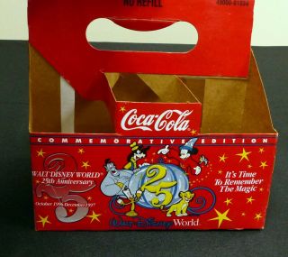 1996 Coca Cola Walt Disney World 25th Anniv.  Edition 6 - Pack Carboard Carrier