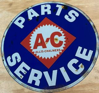 Allis - Chalmers Parts Service A - C Aluminum Metal Rusted Looking Sign 12 "