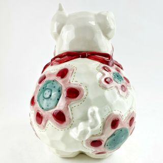 BICO China Pig Cookie Jar Canister Butterfly on Nose Flowers Country Farmhouse 3