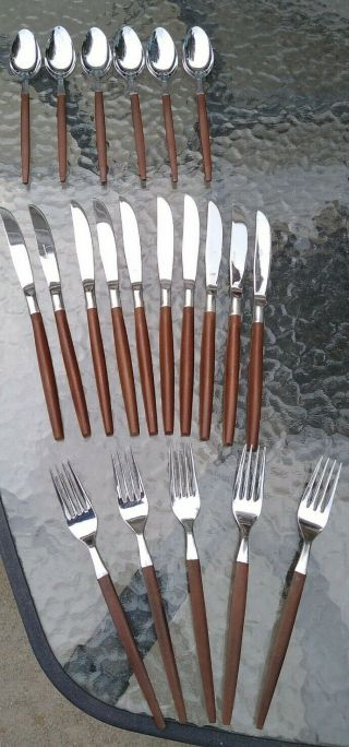 Ekco Eterna Canoe Muffin Stainless Set Forks Spoons Knives Japan Mcm Vintage