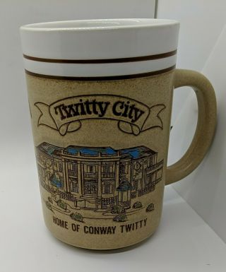 Conway Twitty City Music Village Usa Embossed Mug Cup Ceramic Euc