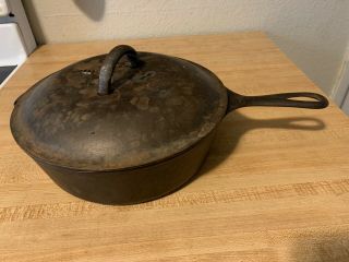 Wagner Ware 8 Cast Iron Pan/pot With Lodge Lid 1088 G