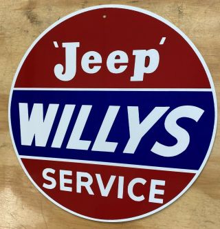 Nostalgic Jeep Willys Service Aluminum Metal Sign 12 "