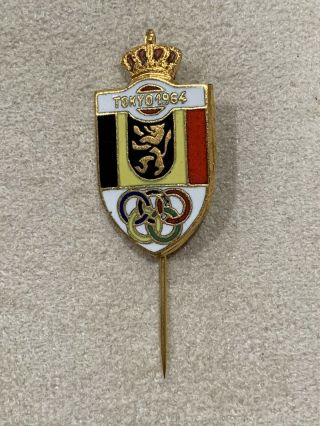 1964 Belgium Tokyo Noc Olympic Badge Pin