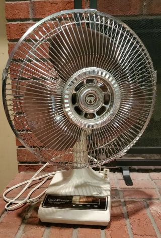 Vintage Cool - Breeze 12” Oscillating Fan 3 - Speed Push Button Table Top