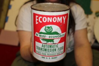 Vintage Economy Automatic Transmission Fluid Oil 1 Quart Can Gas Station Sign