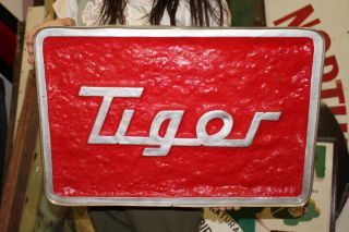 Vintage Tiger Tigor ? Car Dealership Gas Oil 24 " Embossed Sign