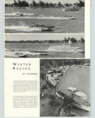 1941 Paper Ad Winter Motor Boat Racing Biscayne Bay Miami Florida Boca Chita Cay