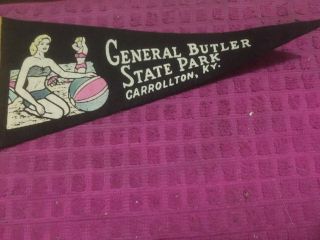 Vintage General Butler State Park Pennant Banner Flag Bathing Beauties Ship Fast