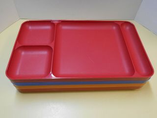 8 Tupperware Divided Tray Plate Lunch Dinner Picnic Camping Multicolor 1535