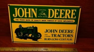Vintage John Deere Two Cylinder Tractor Metal Sign Ande Rooney 1995 Perfect