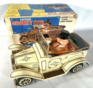 Vintage Antique Gooney Car By Alps With Box - Japanese Tin Japan