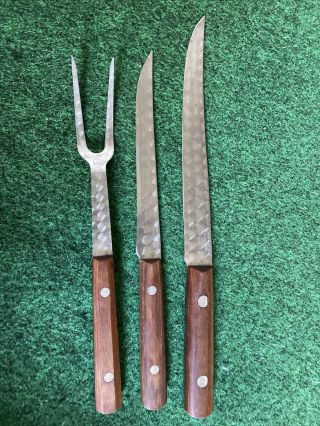 E.  Warther & Son Dover Ohio Set,  Parring Two Knifes And Unmarked Fork
