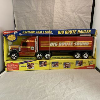 Vintage 1980s Buddy L Semi Truck & Trailer Big Brute Sound Pressed Steel Toy