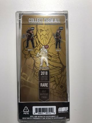 FiGPiN Kratos God of War Rare 101 - 2018 White Out Finish Limited Edition 4