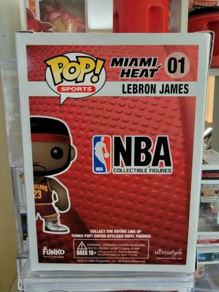 Funko Pop Sports NBA Lebron James 01 Cavaliers Heat Error Box Rare,  Hard Stack 4