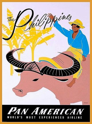 The Philippines Pan American Vintage Travel Advertisement Art Poster Print