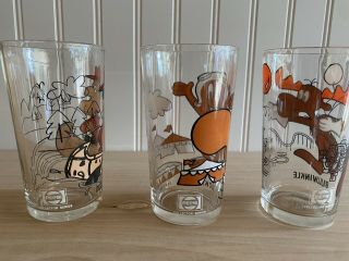 VTG PEPSI 5” Collectors Glasses Set Of 3 Rocky Bullwinkle & Dudley Do Right 2