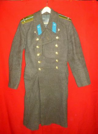 Russian Soviet Air Force Officer Winter Service Great Coat Wool Ussr Sz 48 S