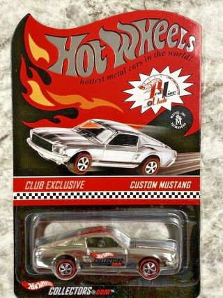 Hot Wheels Redline Rlc Custom Mustang Chrome Black Stripes Adult Collected Car