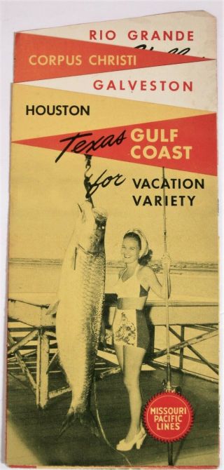 Texas Gulf Coast Vacation Orig Ca 1950s Missouri Pacific Railroad Brochure
