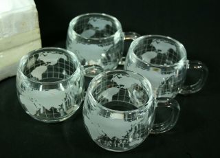Set Of 4 Vintage Nestle Nescafe World Globe Mugs