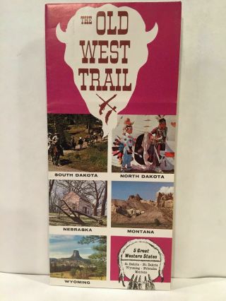 1966 The Old West Trail Foundation 5 Great Western States Travel Brochure & Map