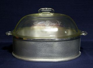 Vintage Guardian Service Cast Aluminum Oven Roaster Pan W/glass Lid 12 " X10 "
