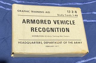 1977 U.  S.  Army Armored Vehicle Recognition Graphic Training Aid Card Deck